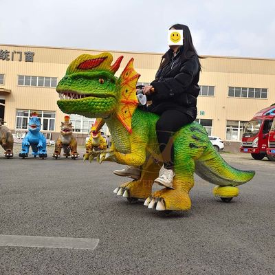 Electric Coin Operated Animatronic Dinosaur Ride Scooter for Amusement Park