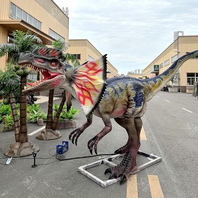 Large Vivid Animatronic Dilophosaurus Dinosaur Model For Dino Park