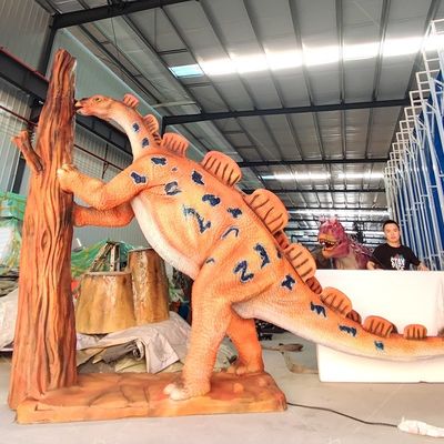 Orange Animatronic Dinosaur Model Waterproof Weatherproof For Amusement Park