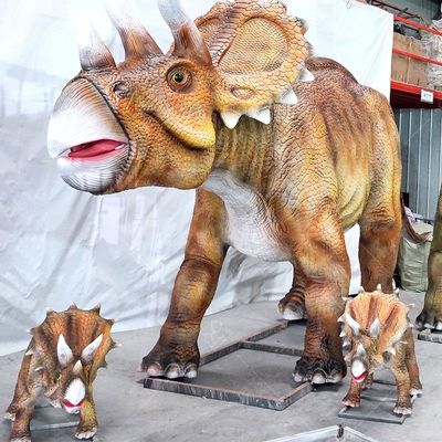 Robotic Dino Park Animatronic Dinosaur / Animatronic Triceratops Dinosaur
