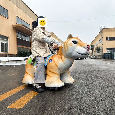 Golden Electric Dinosaur Ride on Scooter for Kids in Shopping Mall