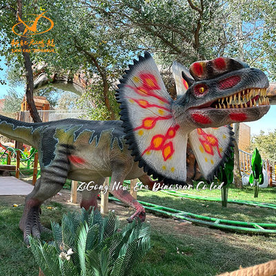 Large Vivid Animatronic Dilophosaurus Dinosaur Model For Dino Park