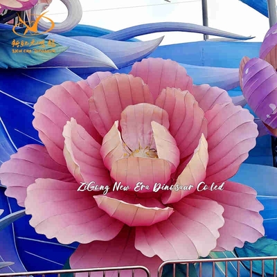 Outdoor Waterproof Silk Flower Lantern For Holiday Decoration