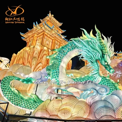 Dragon Animal Art Lantern for Street Decoration Waterproof Silk Festival  Lantern 